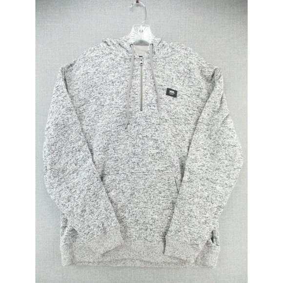 Vans Other - Vans Hoodie Sweater Mens Large Gray Kangaroo Pockets Drawstring 1/4 Zip NWT